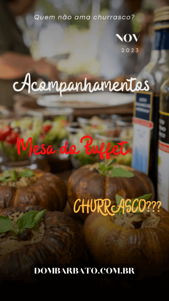 Acompanhamentos em mesa de buffet do Buffet Dom Barbato