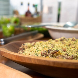 Farofa de milho com jalapño - buffet de churrasco