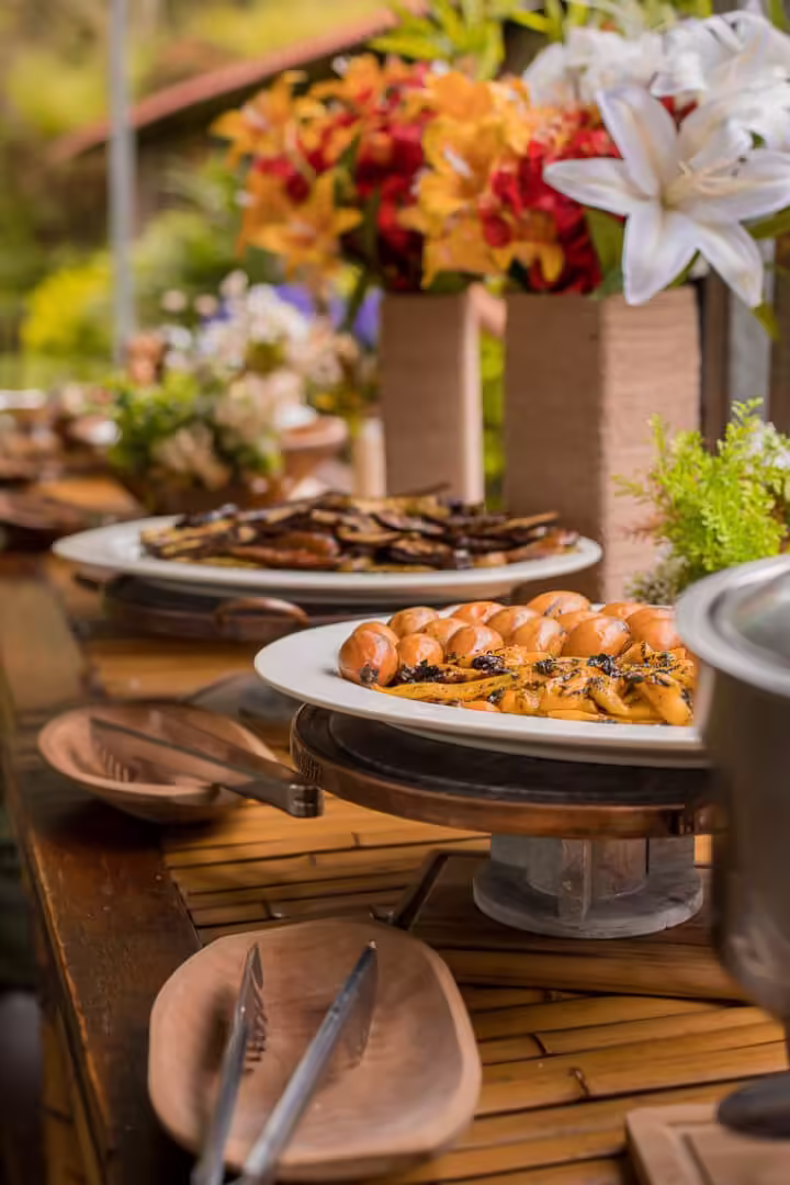 mix de legumes defumados acompanhamento para buffet de churrasco e para buffet de casamento