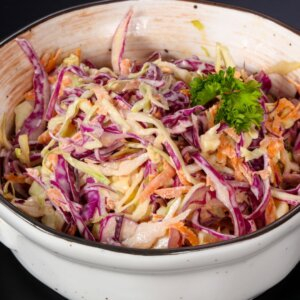 salada de coleslaw american bbq buffet de churrasco dom barbato