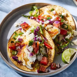 Halibut Tacos With Spicy Radicchio-Avocado Sla