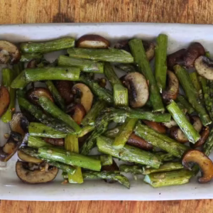 Garlic Roasted Asparagus And Mushrooms