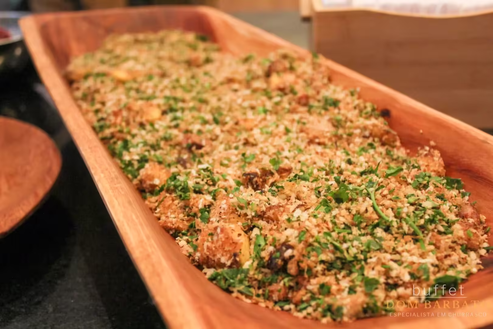 farofa de banana terra acompanhamento para feijoada e churrasco